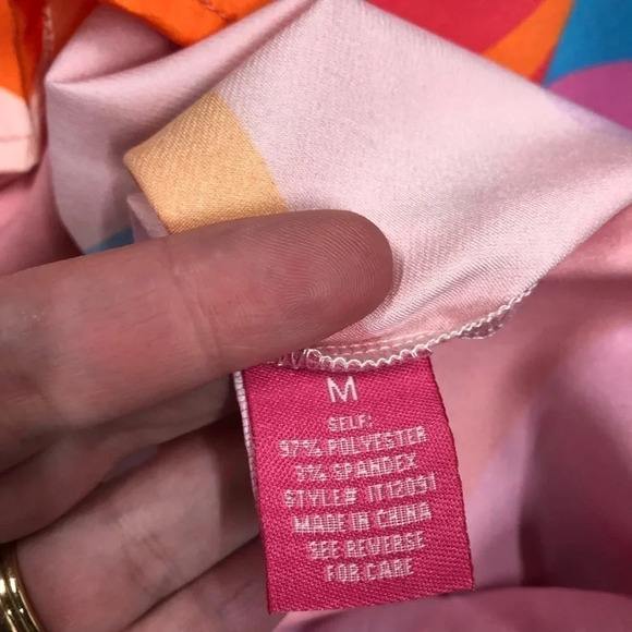 Flying Tomato Womens Medium Blouse Top Multicolor Pink, Blue, Orange Polyester - Picture 4 of 4